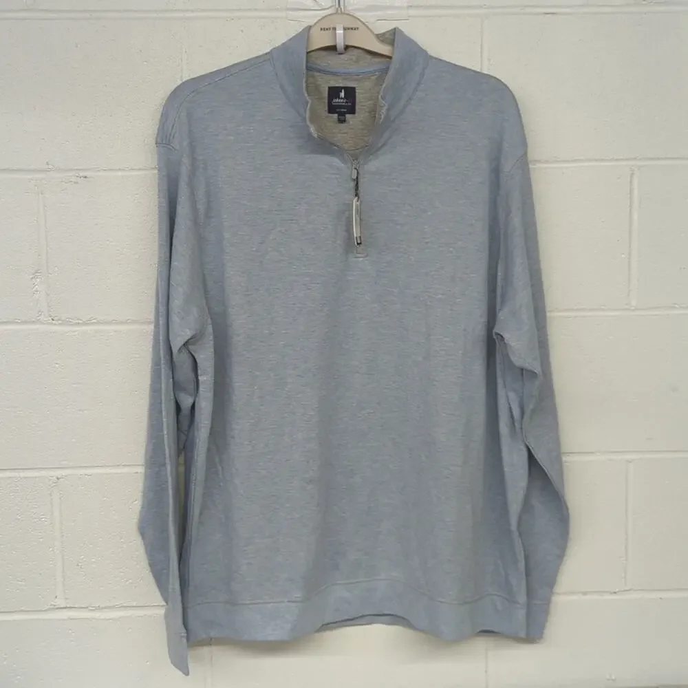 New nwt SZ S Johnnie-O Hanks Heathered Quarter Zip Pullover Malibu light blue